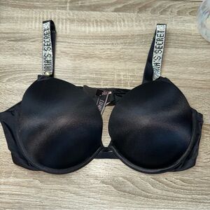 NWT Victoria’s Secret Very Sexy Push-Up Bra Size 38C RhinestoneSpell Out Straps